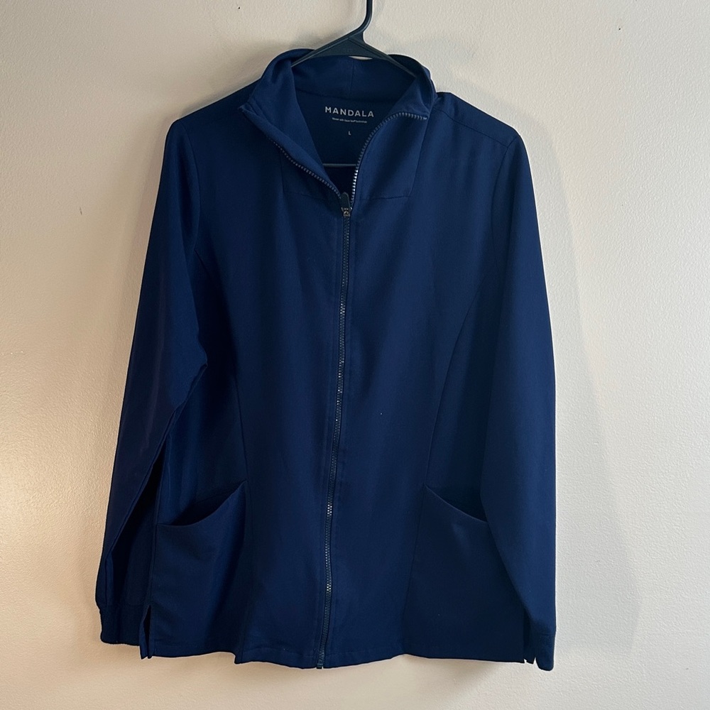 Mandala Women's Navy Zip-Front Jacket